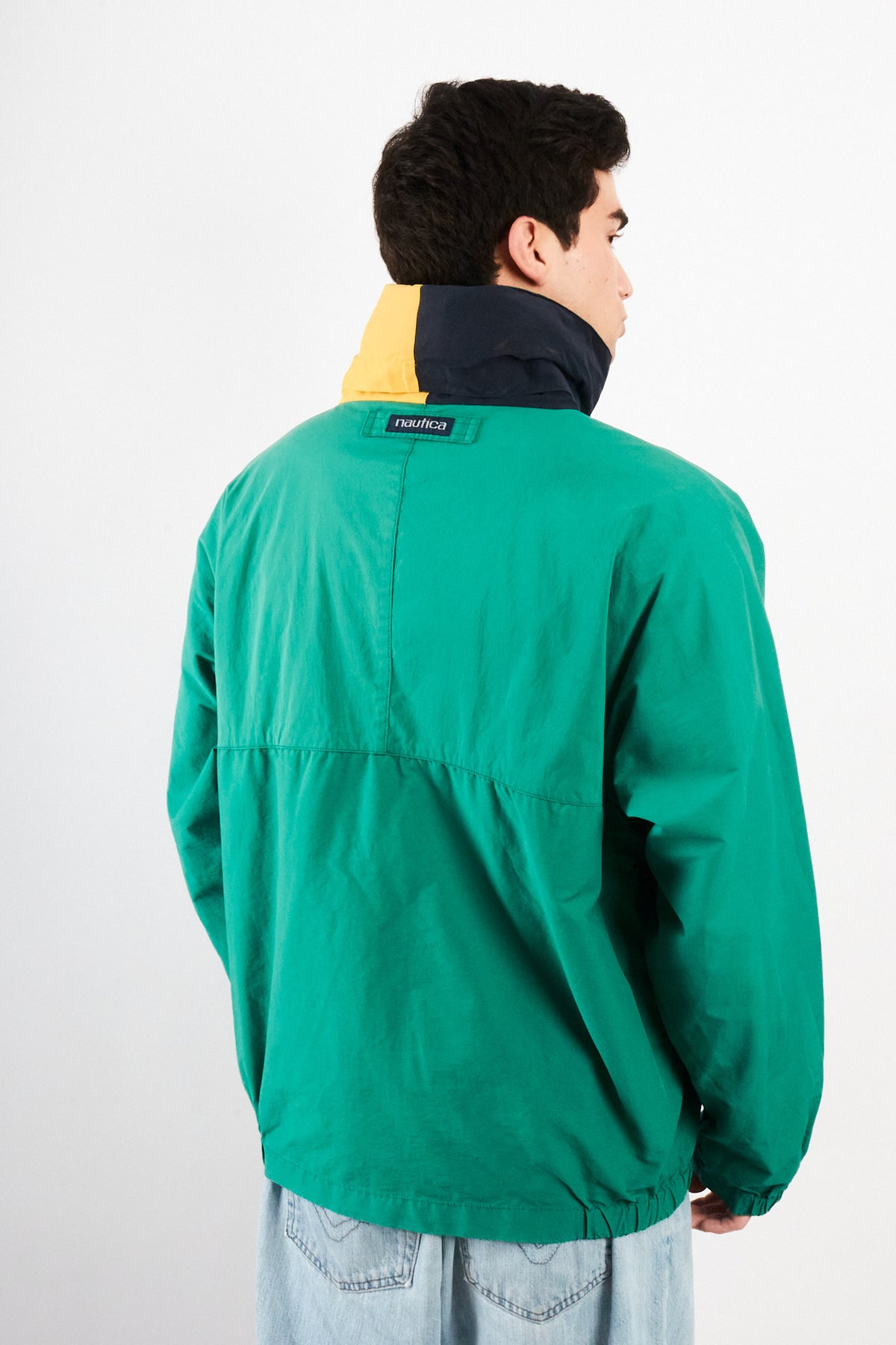 1990 Vintage Nautica Sailing Flag Colorblock Impermeable Jacket (L)