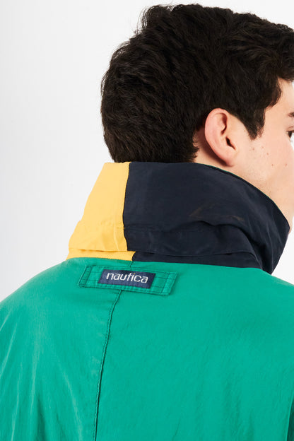 1990 Vintage Nautica Sailing Flag Colorblock Impermeable Jacket (L)