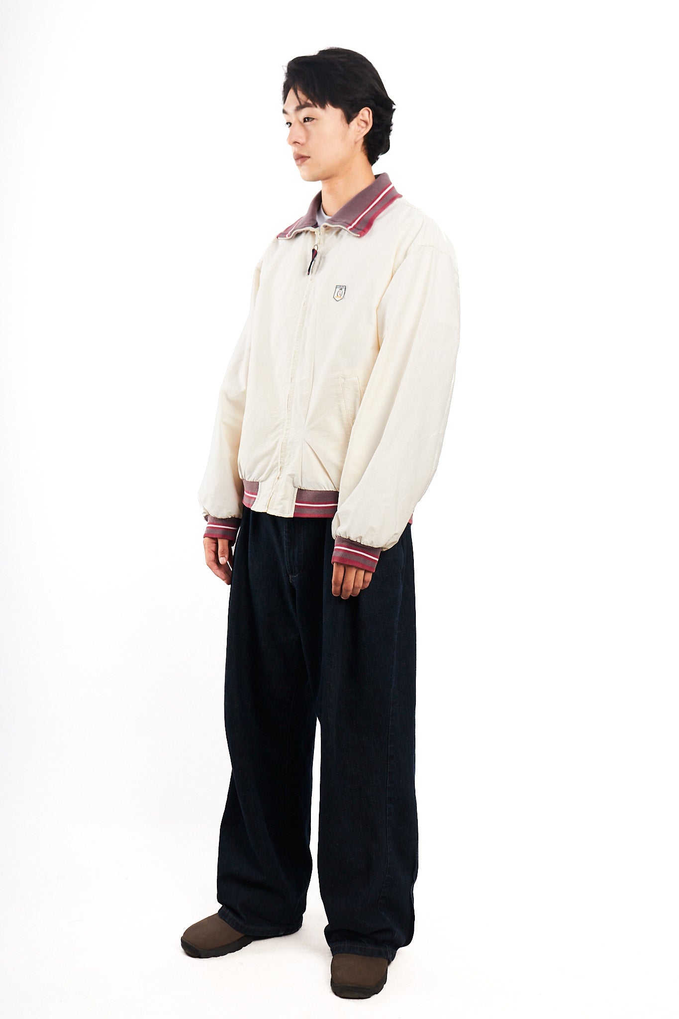 1990 Vintage Tommy Hilfiger Cream Bomber Jacket (L/XL)