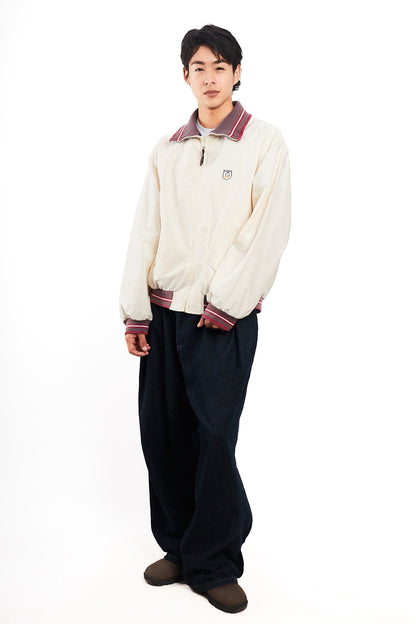 1990 Vintage Tommy Hilfiger Cream Bomber Jacket (L/XL)