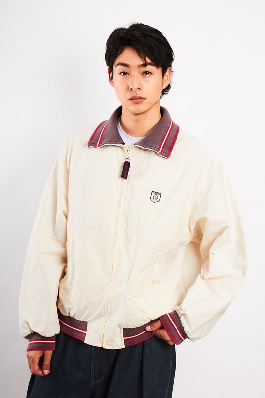 1990 Vintage Tommy Hilfiger Cream Bomber Jacket (L/XL)