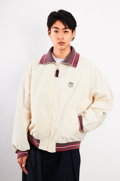 1990 Vintage Tommy Hilfiger Cream Bomber Jacket (L/XL)