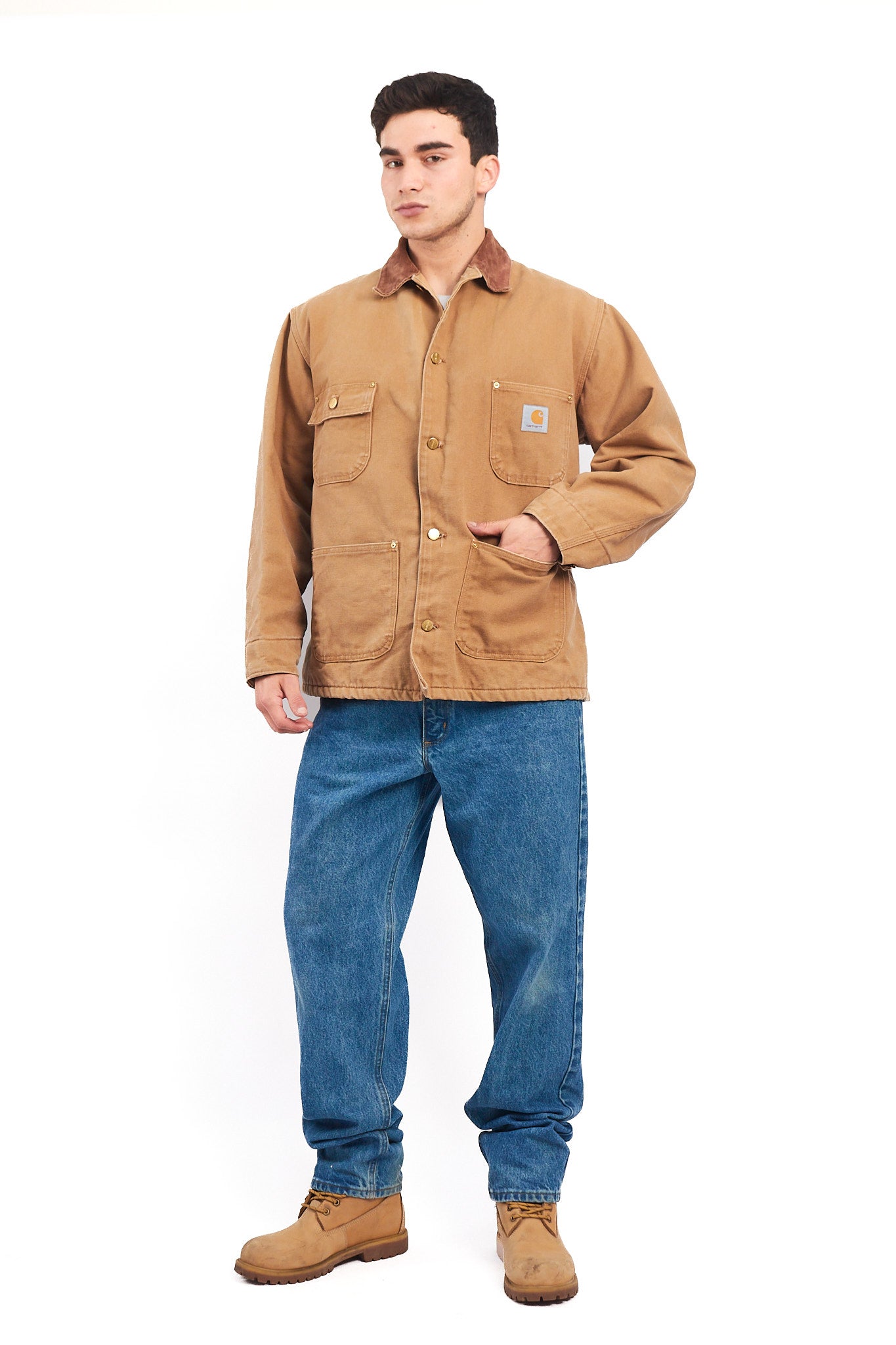 Vintage Carhartt C01 Hamilton Brown Michigan Chore Coat (M/L)