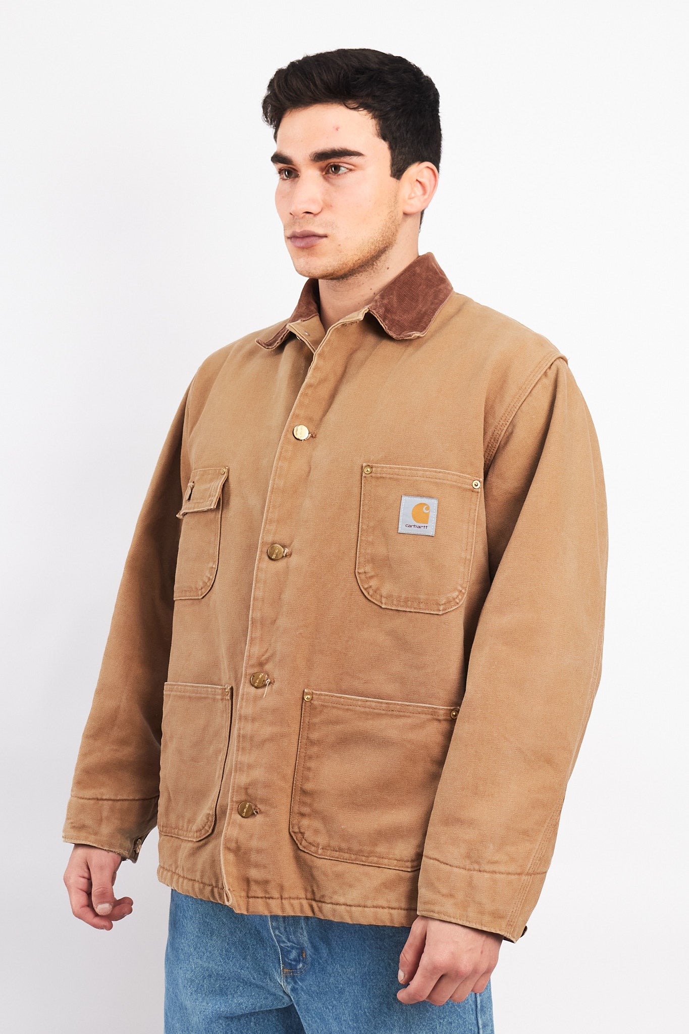 Vintage Carhartt C01 Hamilton Brown Michigan Chore Coat (M/L)