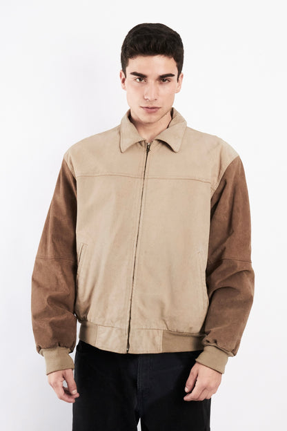 1990 Vintage Pierre Cardin Suede Varsity Jacket (M)