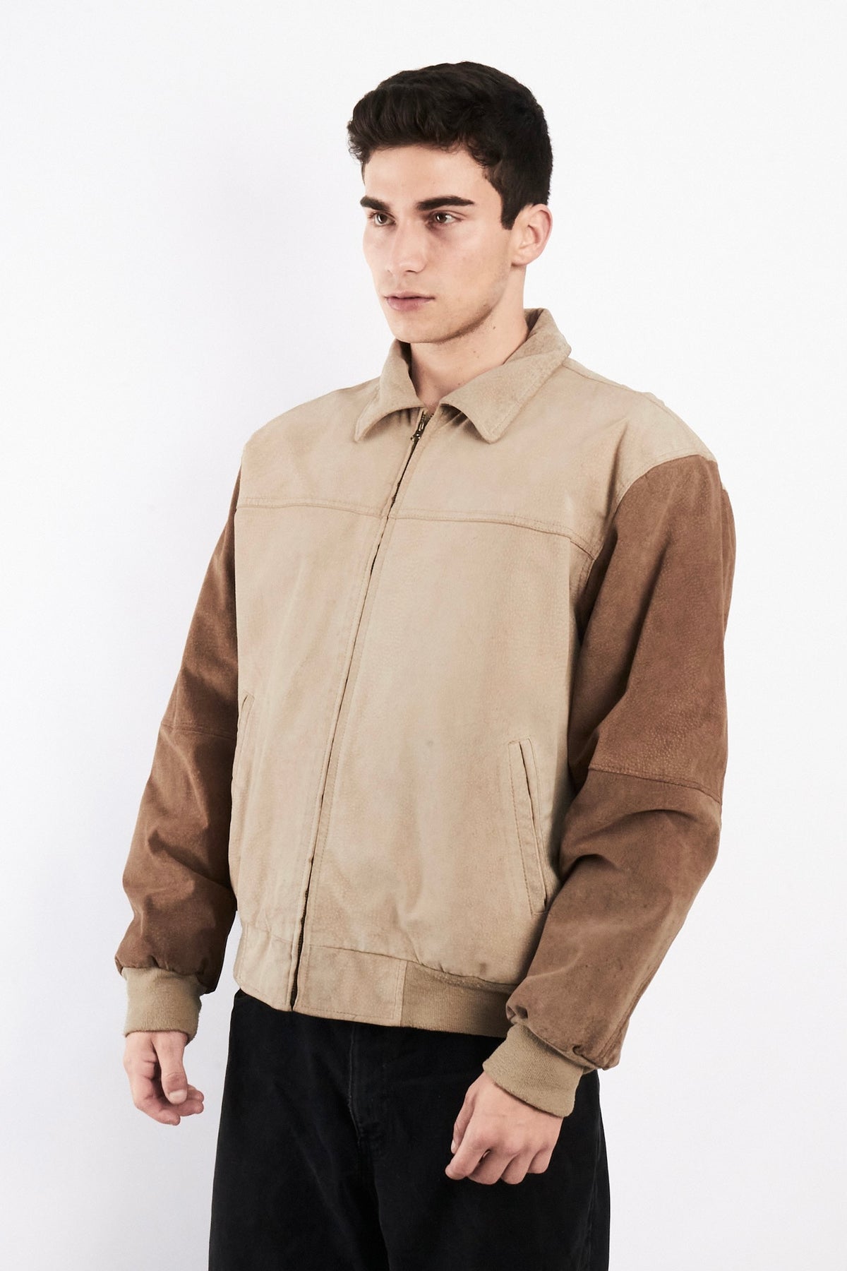 1990 Vintage Pierre Cardin Suede Varsity Jacket (M)