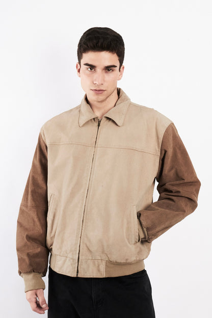 1990 Vintage Pierre Cardin Suede Varsity Jacket (M)