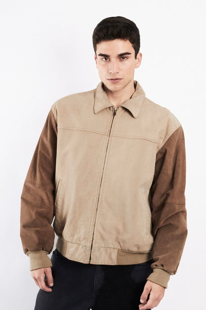 1990 Vintage Pierre Cardin Suede Varsity Jacket (M)