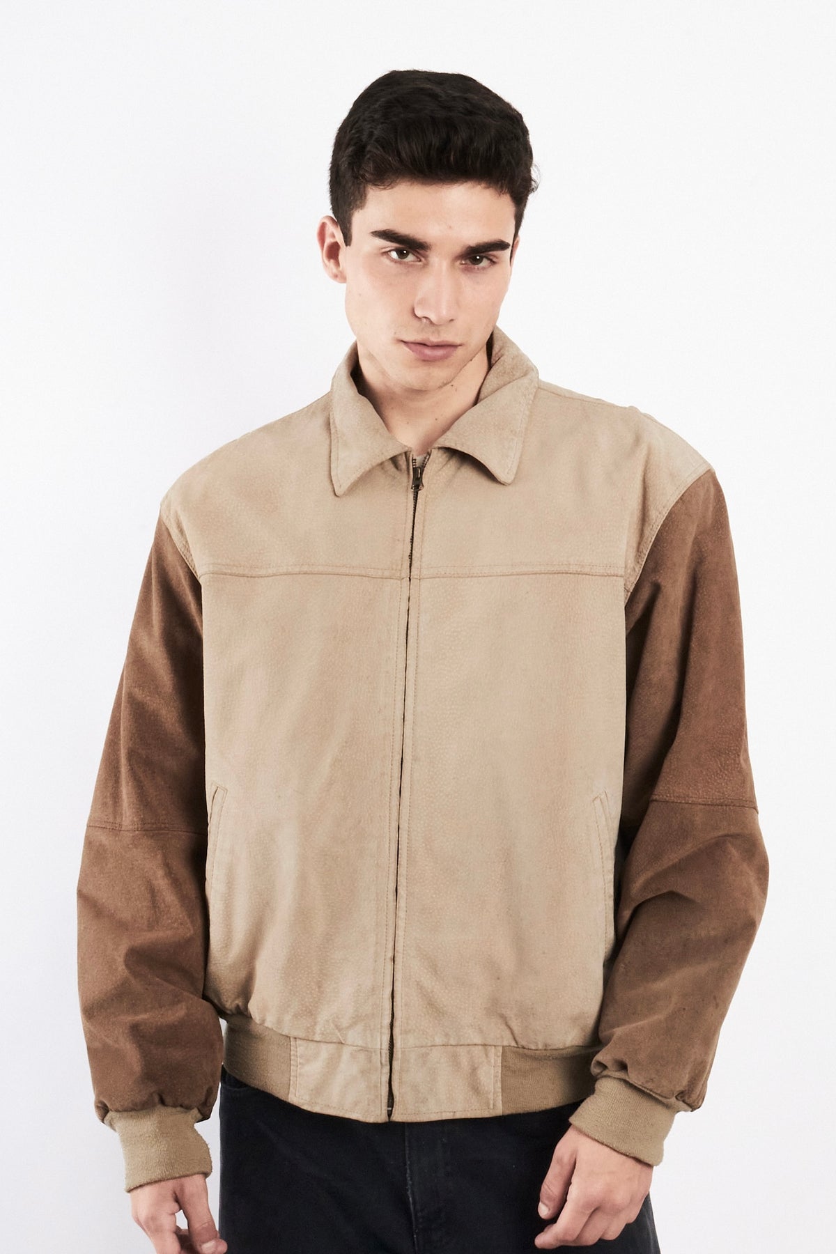 1990 Vintage Pierre Cardin Suede Varsity Jacket (M)