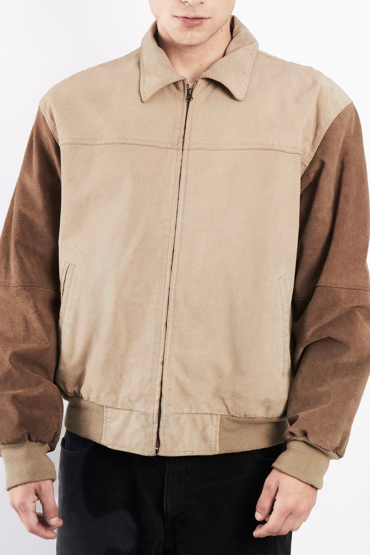 1990 Vintage Pierre Cardin Suede Varsity Jacket (M)