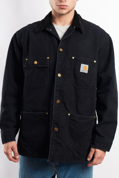 Vintage Carhartt C01 Black Michigan Chore Coat (M/L)