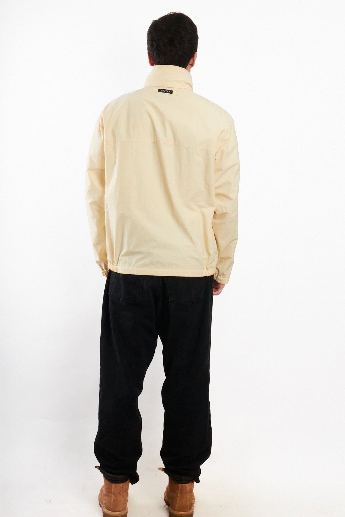 2000 Vintage Nautica Cream Spellout Impermeable Jacket (M)