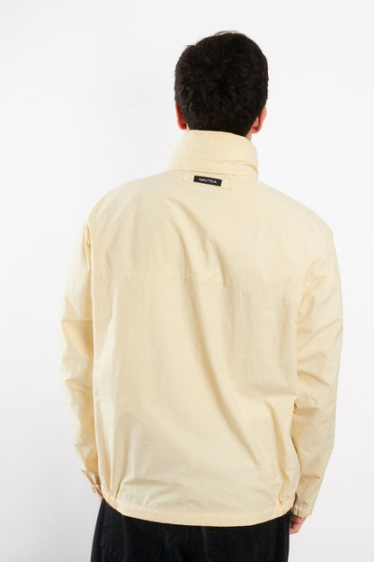 2000 Vintage Nautica Cream Spellout Impermeable Jacket (M)