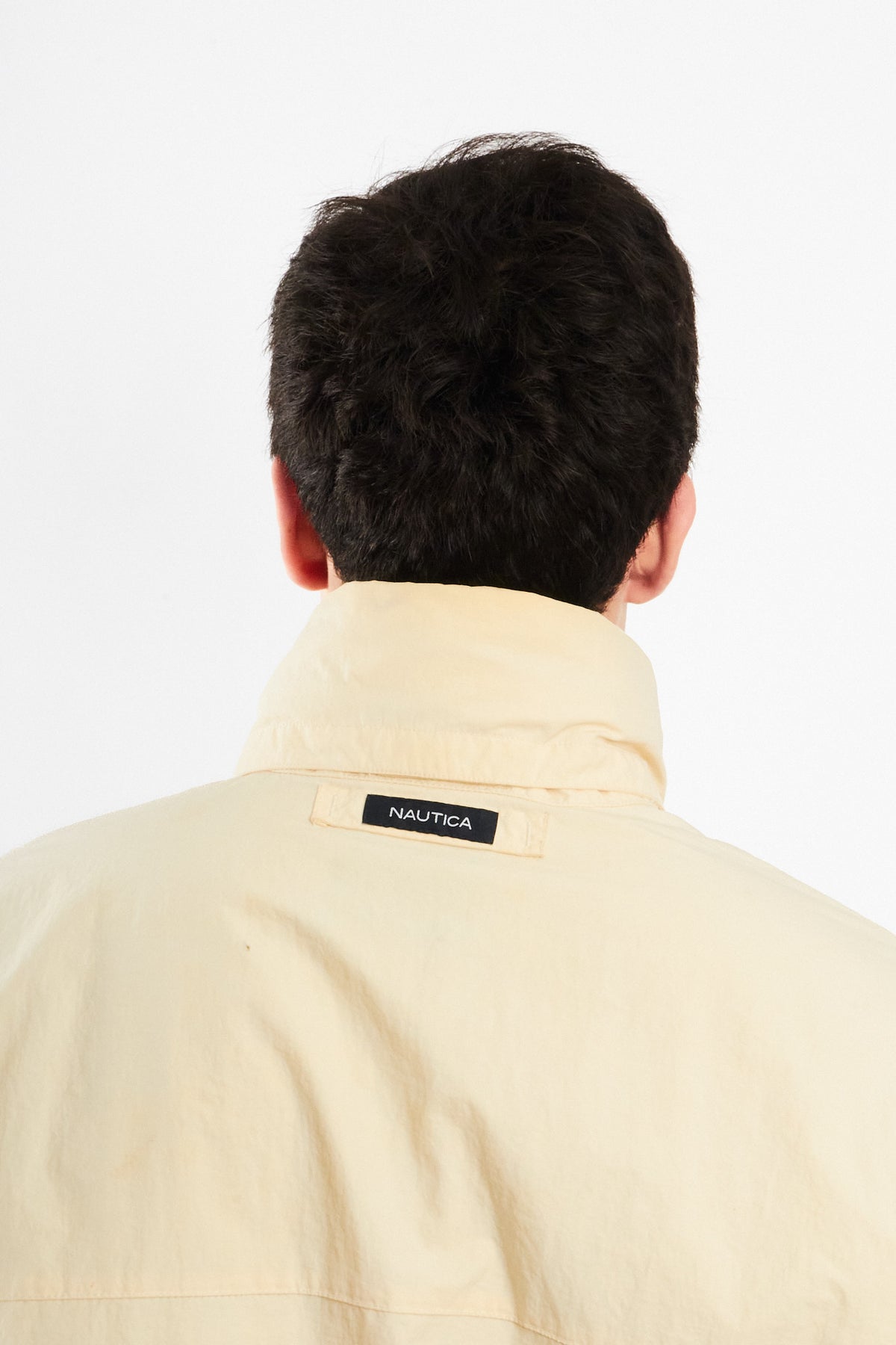2000 Vintage Nautica Cream Spellout Impermeable Jacket (M)
