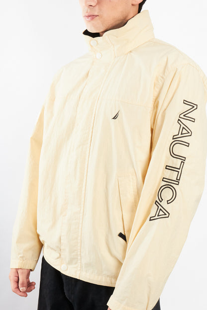 2000 Vintage Nautica Cream Spellout Impermeable Jacket (M)