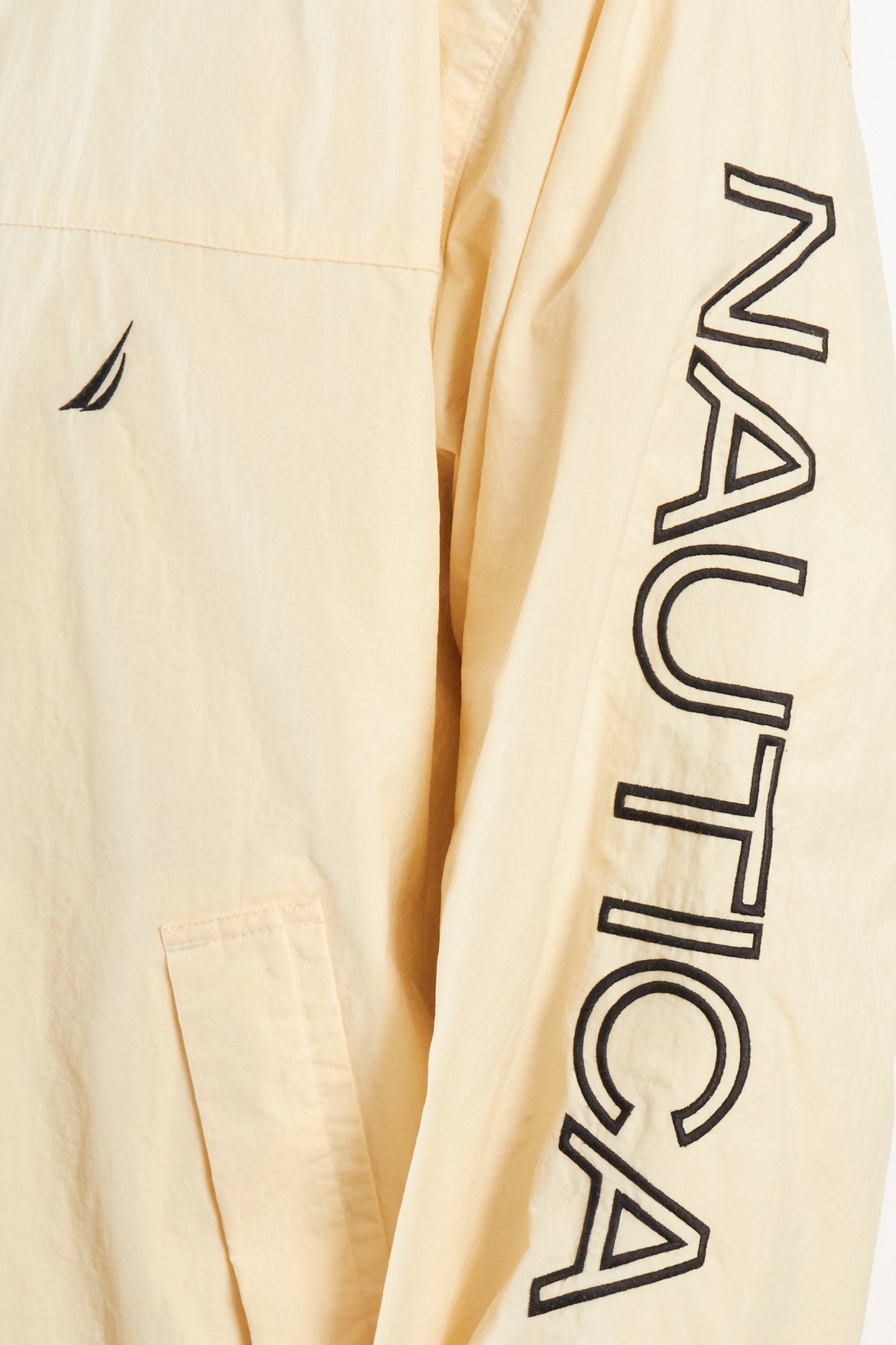 2000 Vintage Nautica Cream Spellout Impermeable Jacket (M)