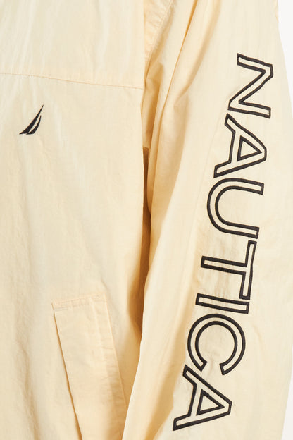 2000 Vintage Nautica Cream Spellout Impermeable Jacket (M)