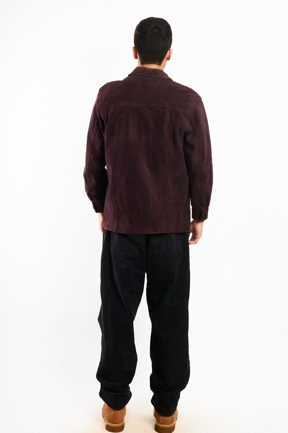 2000 Vintage Wine Suede Leather Coat (M)