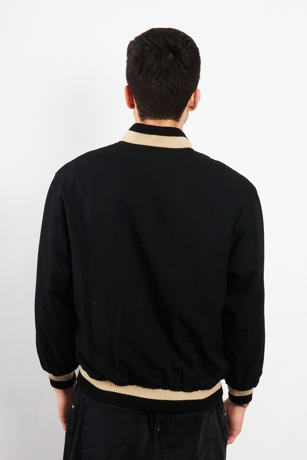 2000 Vintage Lacoste Reversible Night Blue/ Tartan Bomber Jacket (M)