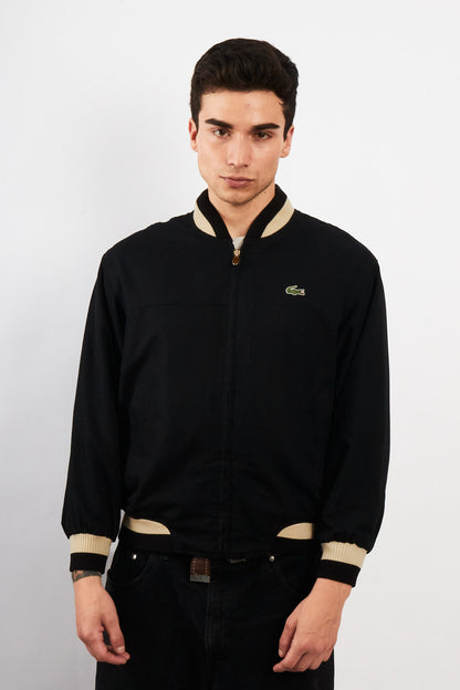 2000 Vintage Lacoste Reversible Night Blue/ Tartan Bomber Jacket (M)