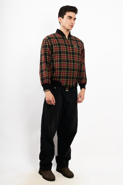 2000 Vintage Lacoste Reversible Night Blue/ Tartan Bomber Jacket (M)