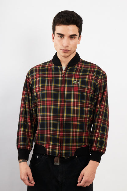 2000 Vintage Lacoste Reversible Night Blue/ Tartan Bomber Jacket (M)
