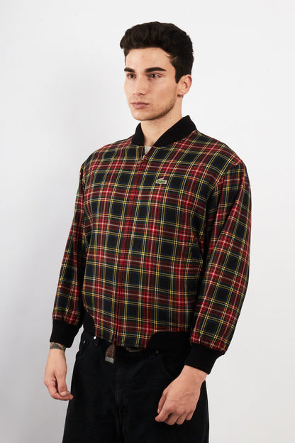 2000 Vintage Lacoste Reversible Night Blue/ Tartan Bomber Jacket (M)