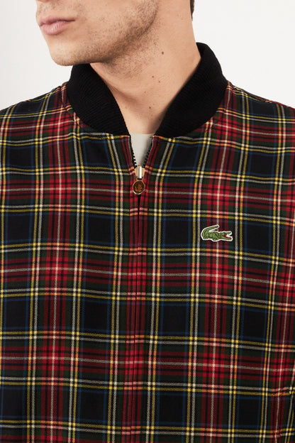 2000 Vintage Lacoste Reversible Night Blue/ Tartan Bomber Jacket (M)