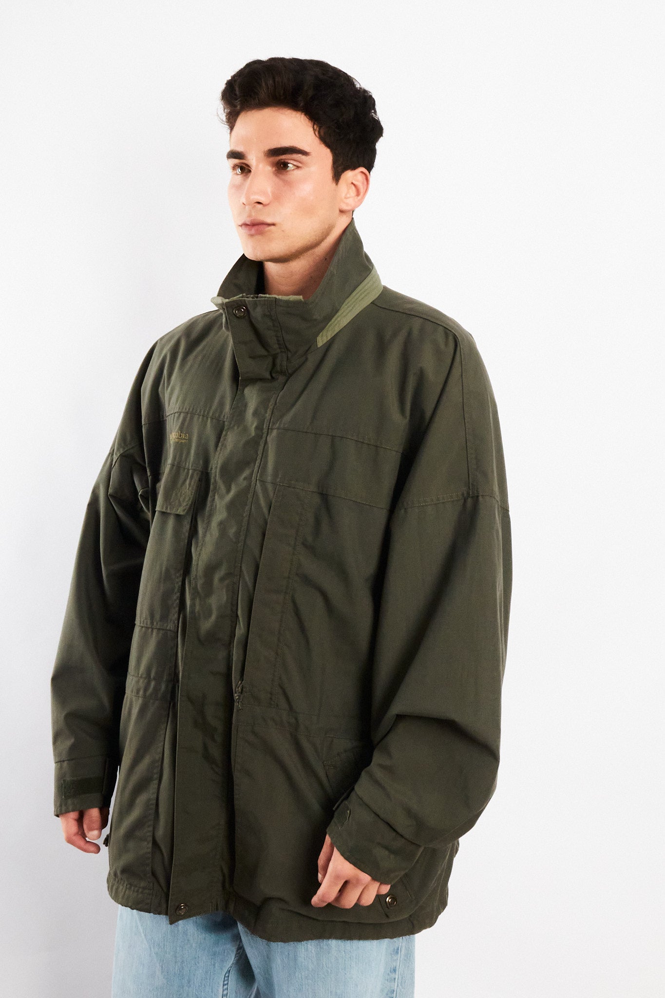 2000 Vintage Columbia Army Green Jacket (XL/XXL)