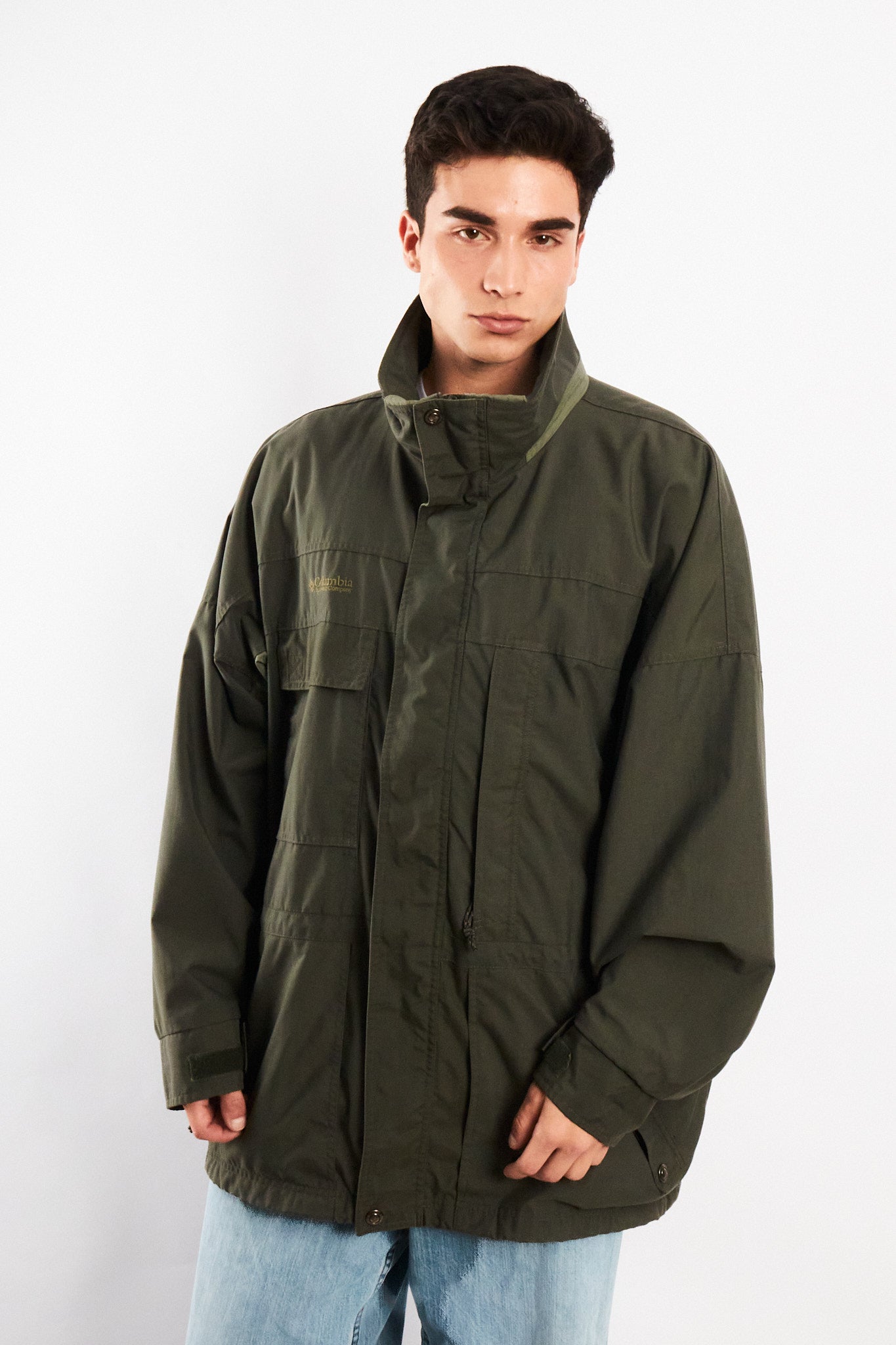 2000 Vintage Columbia Army Green Jacket (XL/XXL)