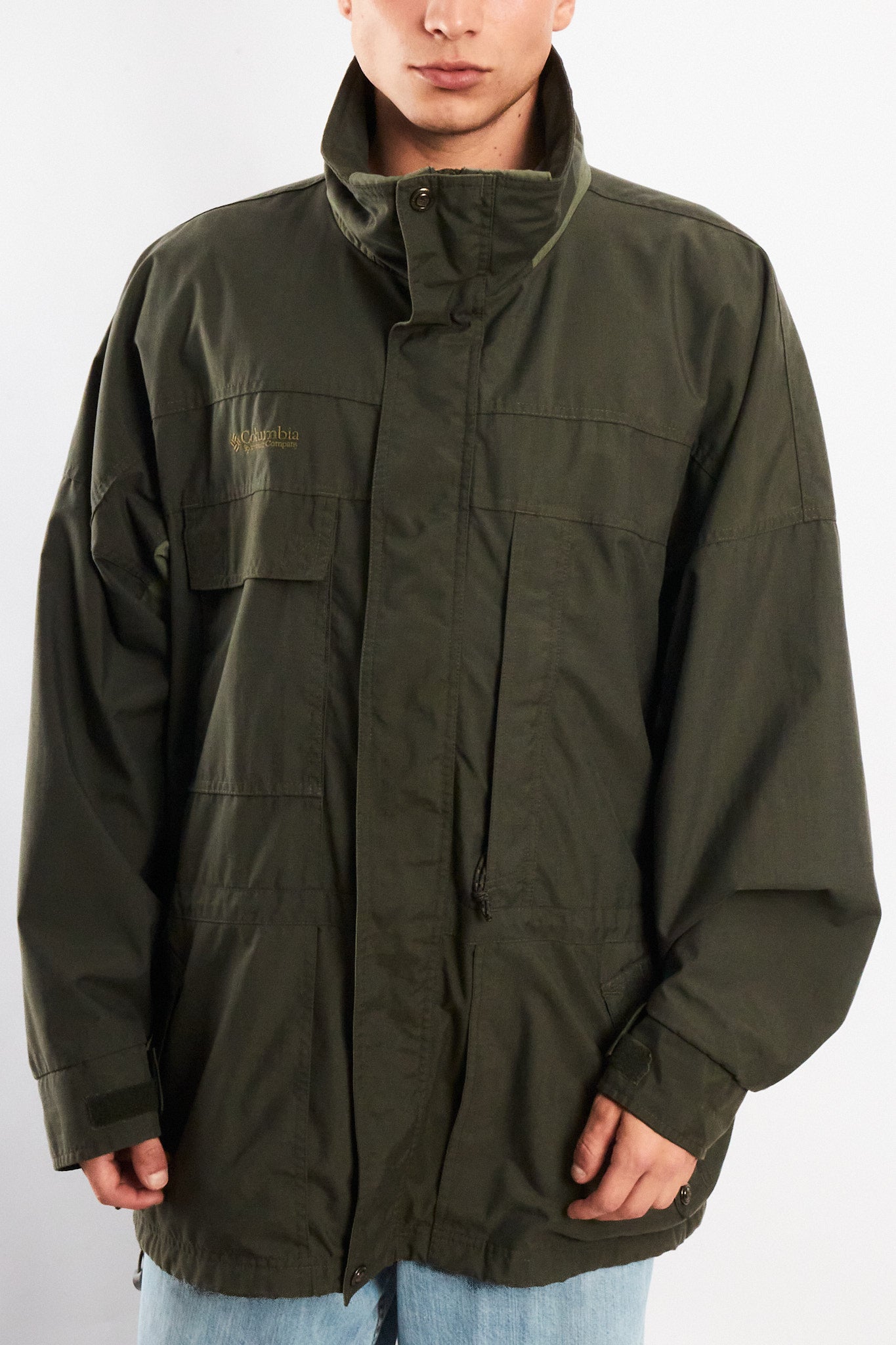 2000 Vintage Columbia Army Green Jacket (XL/XXL)