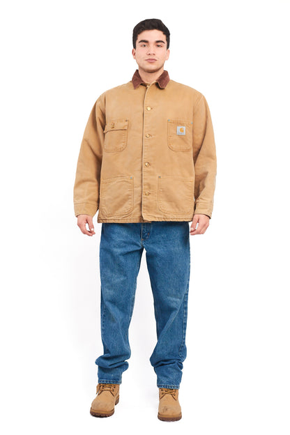 Vintage Carhartt C01 Hamilton Brown Michigan Chore Coat (M/L)