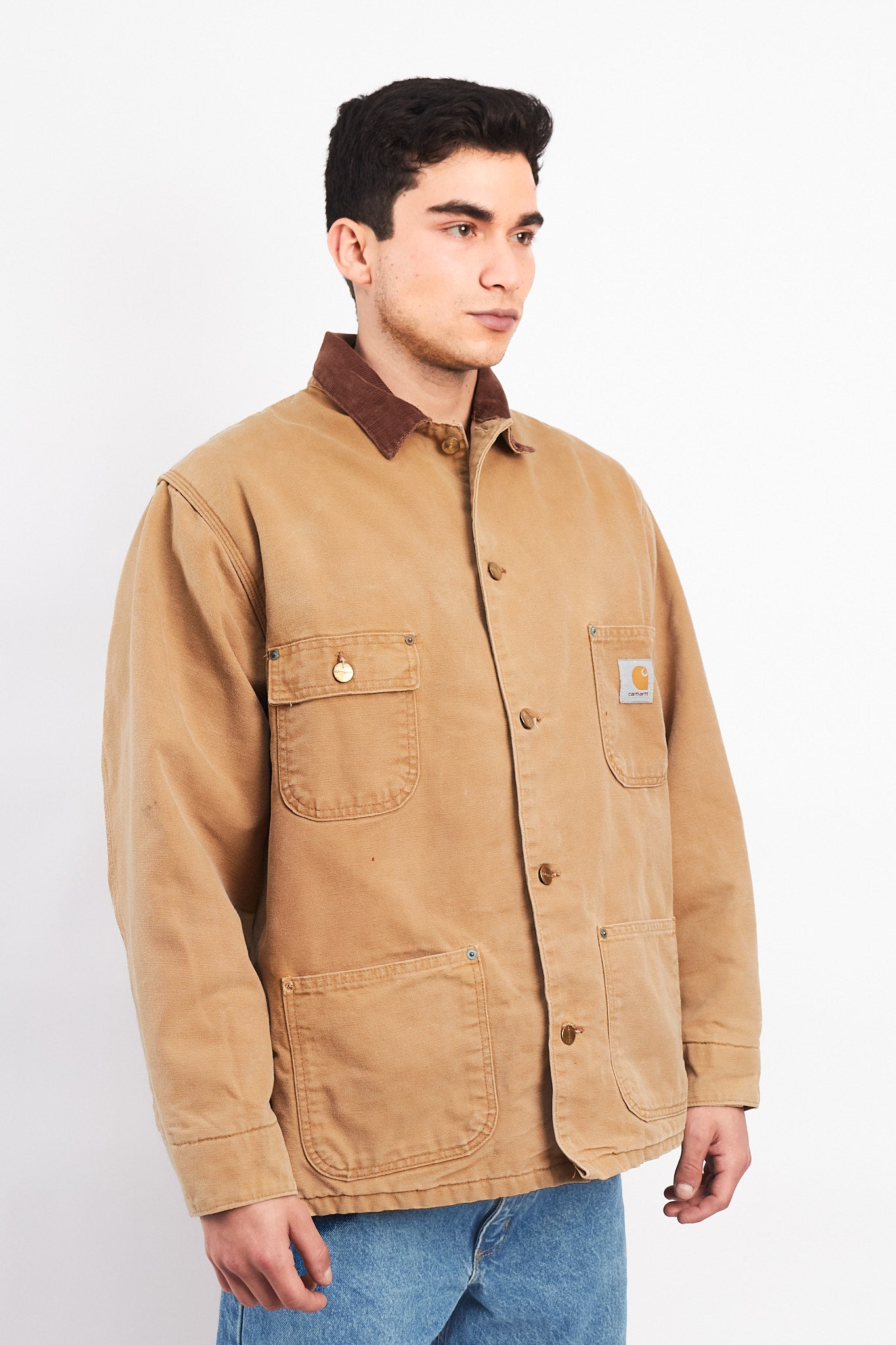 Vintage Carhartt C01 Hamilton Brown Michigan Chore Coat (M/L)