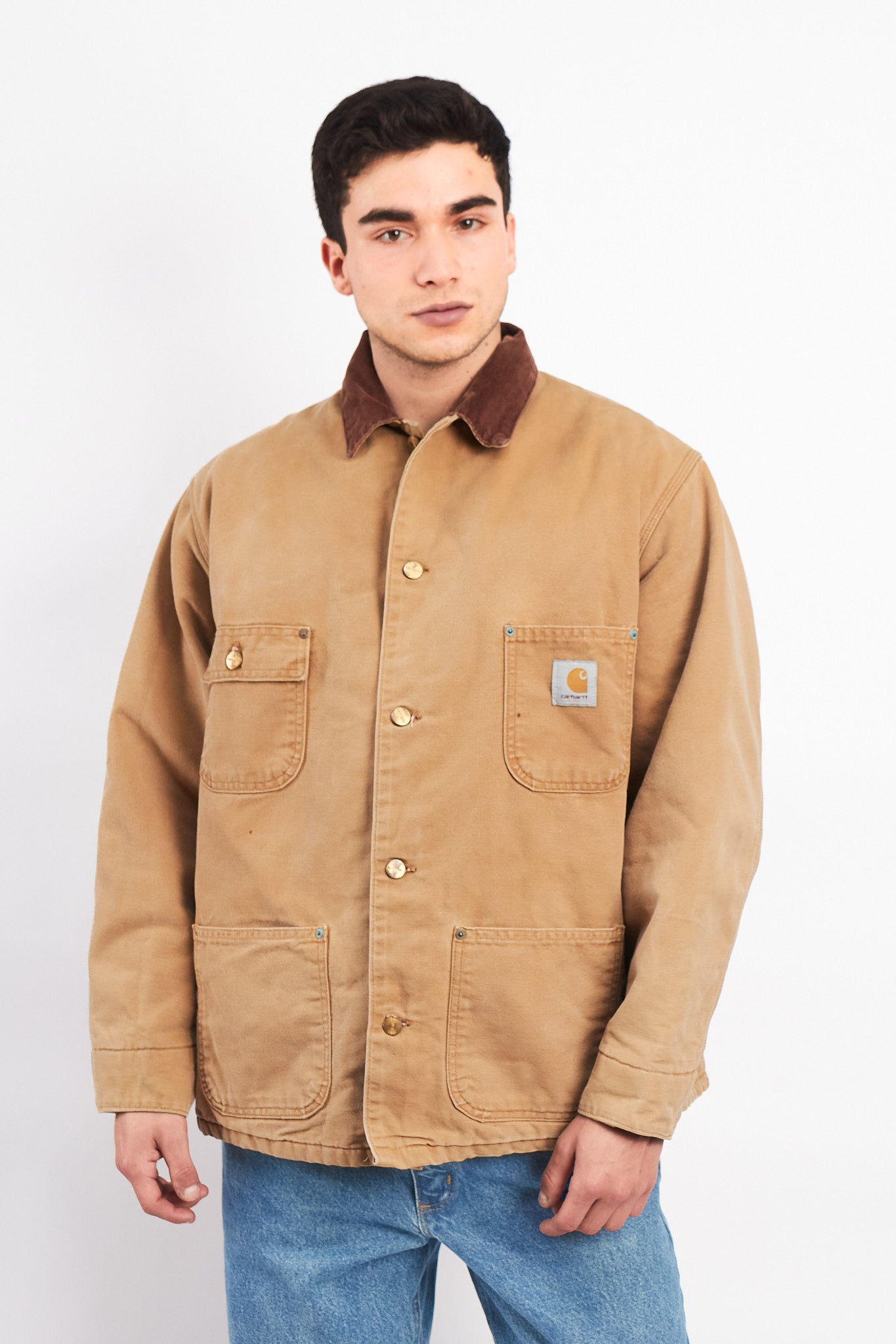 Vintage Carhartt C01 Hamilton Brown Michigan Chore Coat (M/L)