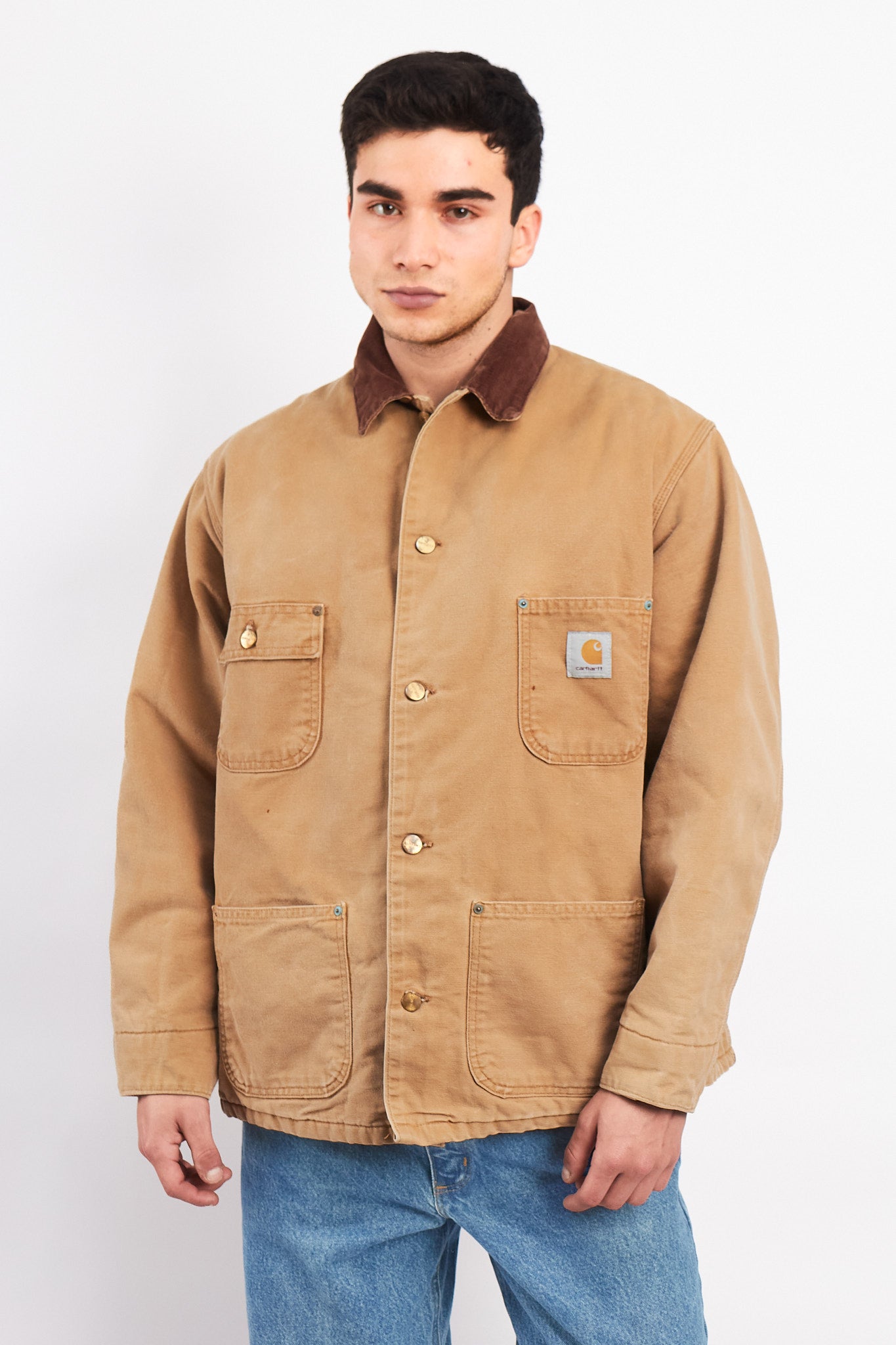 Vintage Carhartt C01 Hamilton Brown Michigan Chore Coat (M/L)