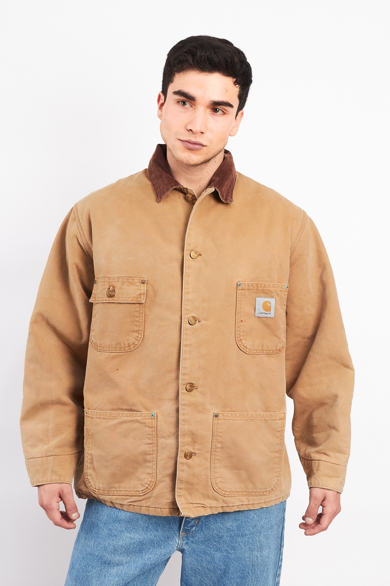 Vintage Carhartt C01 Hamilton Brown Michigan Chore Coat (M/L)