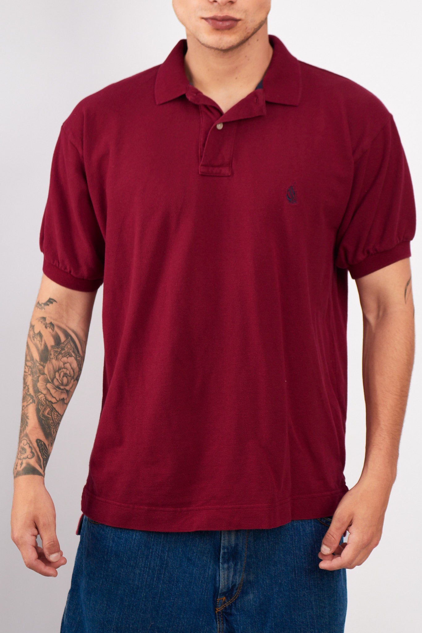 1990 Vintage Nautica Wine Polo Shirt (M/L)