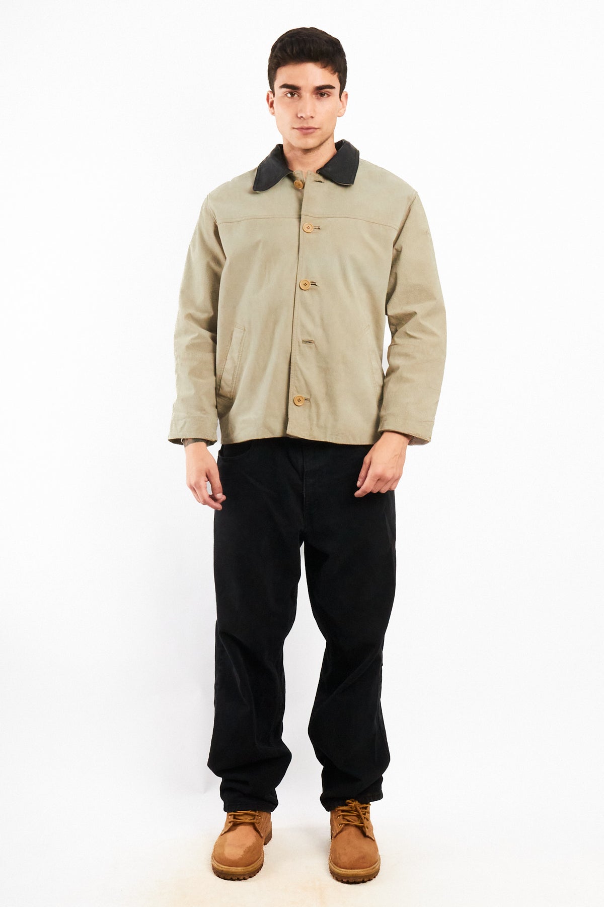 2000 Vintage Suede Leather Collar Jacket (M)