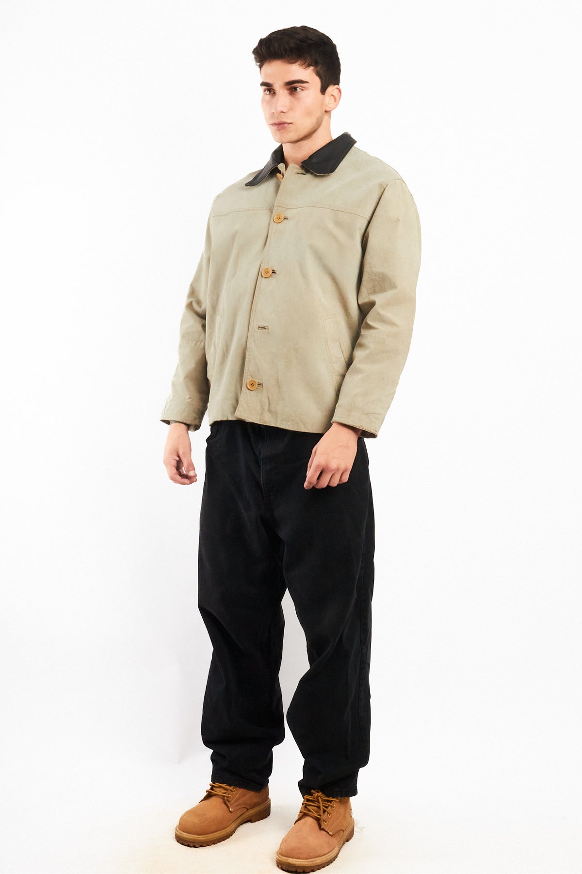 2000 Vintage Suede Leather Collar Jacket (M)