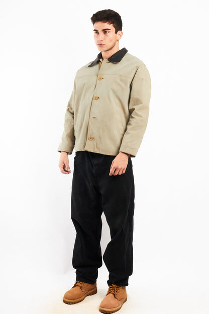 2000 Vintage Suede Leather Collar Jacket (M)