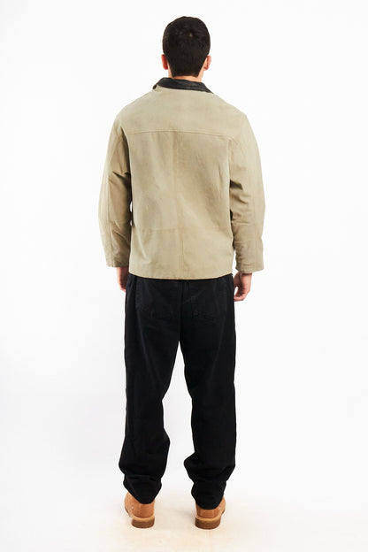 2000 Vintage Suede Leather Collar Jacket (M)