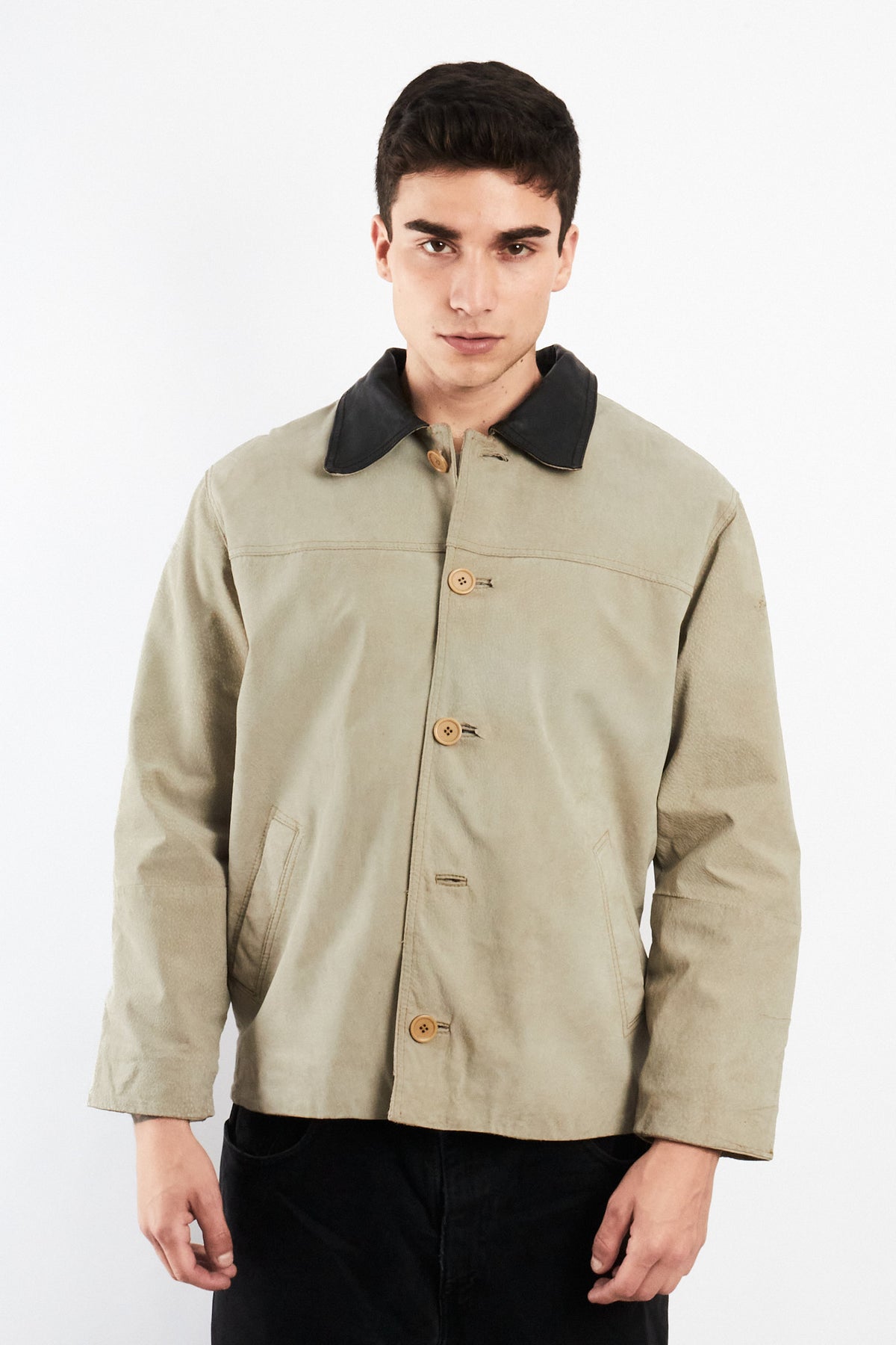 2000 Vintage Suede Leather Collar Jacket (M)