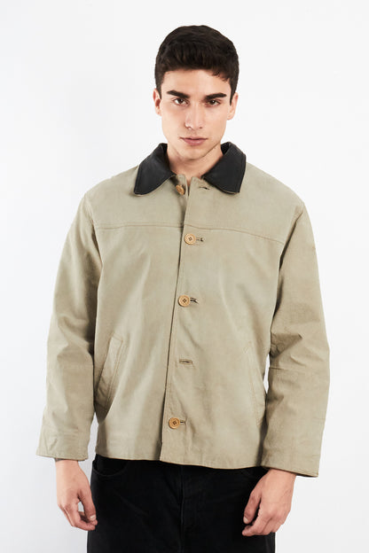 2000 Vintage Suede Leather Collar Jacket (M)