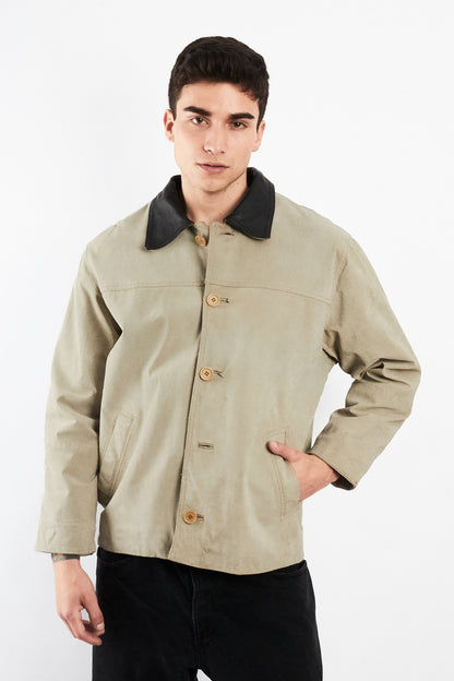 2000 Vintage Suede Leather Collar Jacket (M)