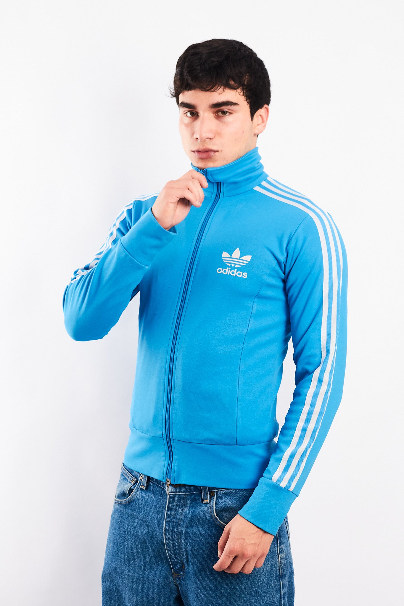 2006 Adidas Sky Blue Three Stripes Jacket (S)