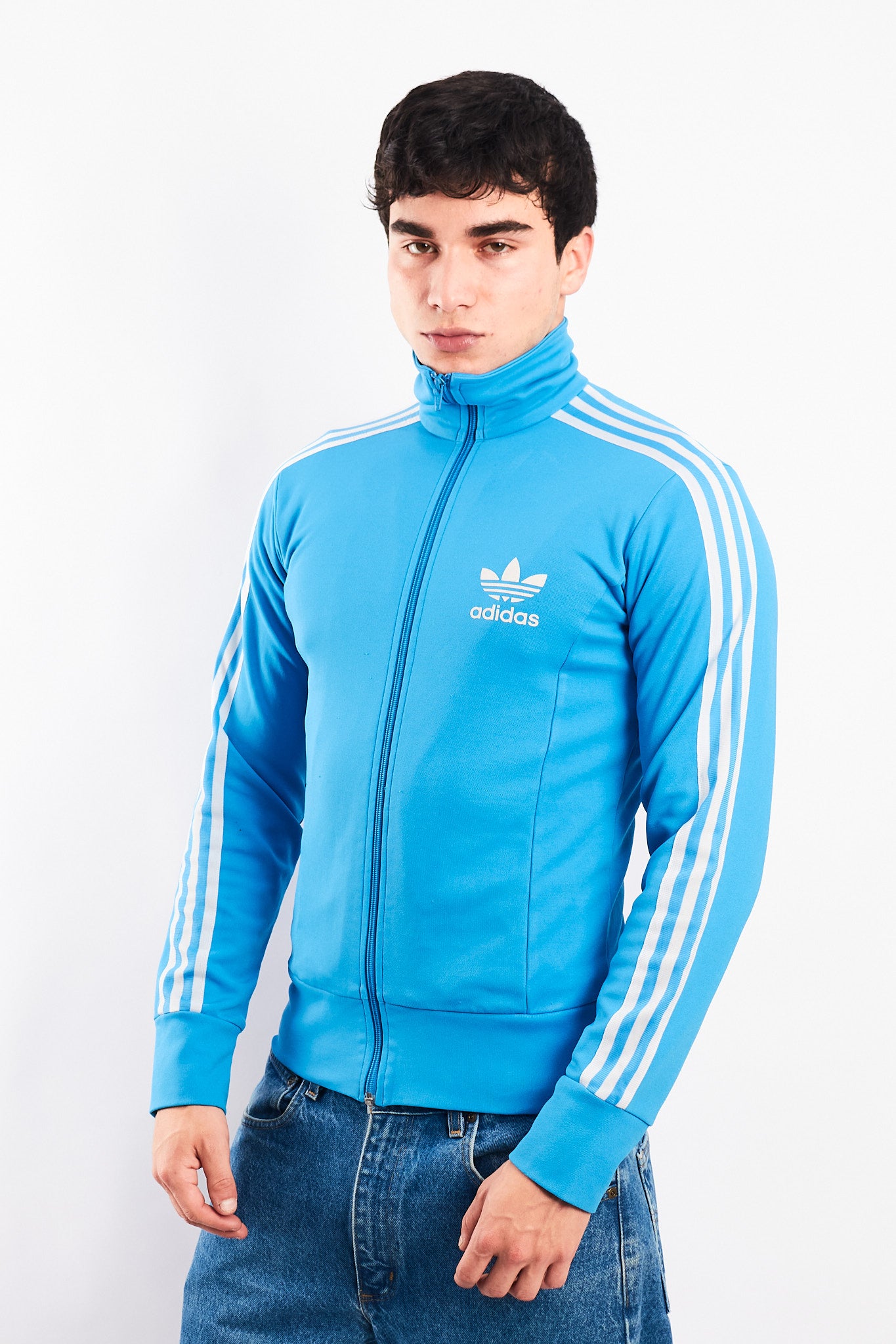 2006 Adidas Sky Blue Three Stripes Jacket (S)