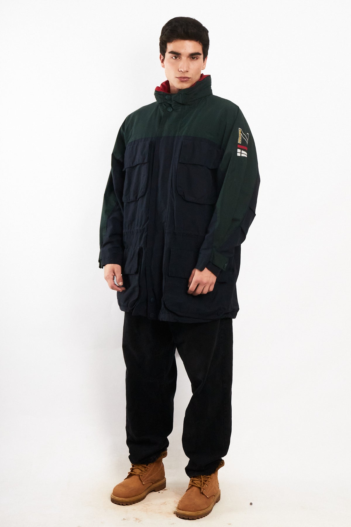 1990 Vintage Nautica Sailing Flag Impermeable Cargo Parka (L/XL)