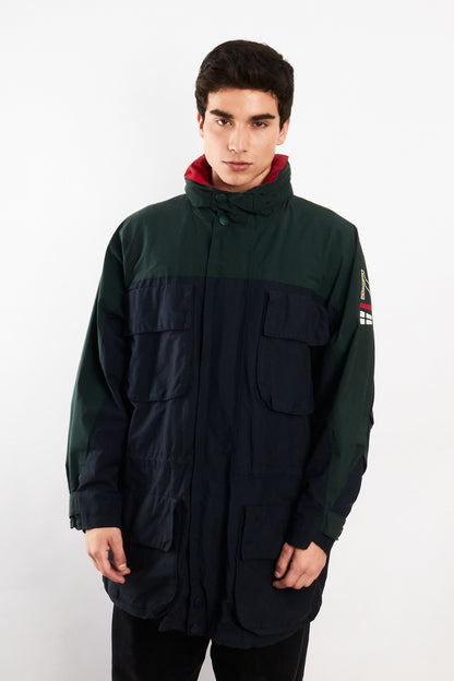 1990 Vintage Nautica Sailing Flag Impermeable Cargo Parka (L/XL)