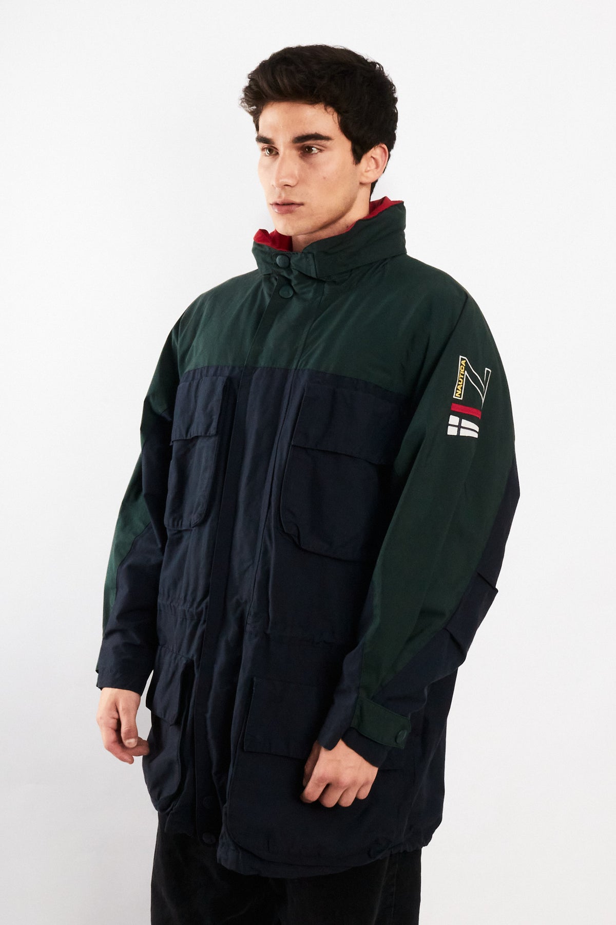 1990 Vintage Nautica Sailing Flag Impermeable Cargo Parka (L/XL)