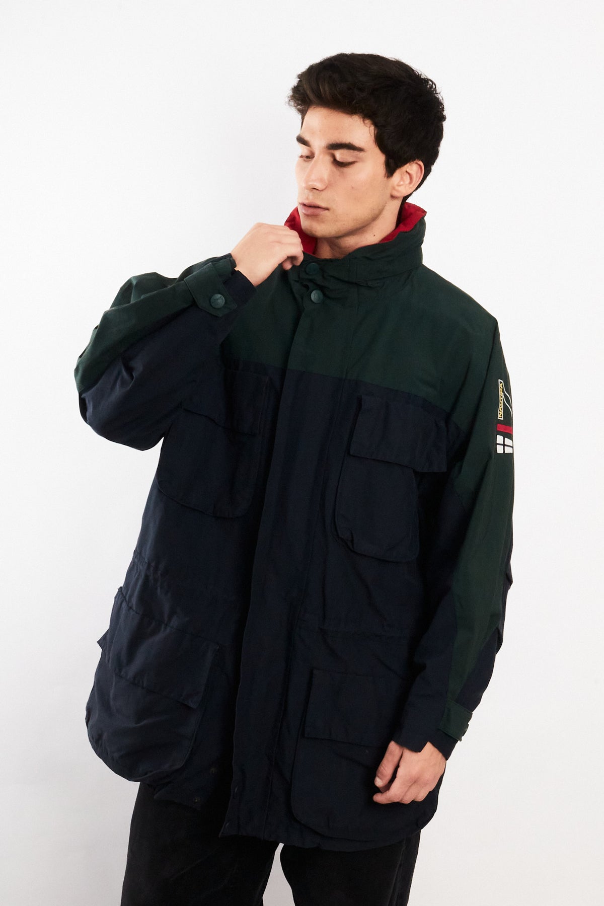 1990 Vintage Nautica Sailing Flag Impermeable Cargo Parka (L/XL)